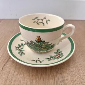 Spode England S3342 L Christmas Tree‎ Tea Cup & Saucer